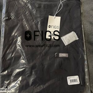 Figs Catarina Scrub Top, Large, Charcoal